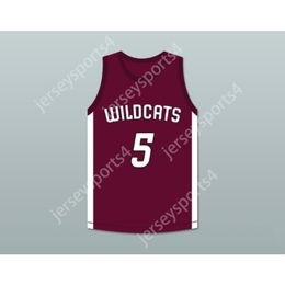 Custom Any Name Any Team PATRICK MAHOMES 5 HOUSE HIGH SCHOOL WILDCATS MAROON BASKETBALL JERSEY All Stitched Size S-6XL Top Quality