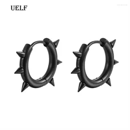 Hoop Earrings UELF Cute For Men Punk Stainless Steel Huggie Small 3 Colour