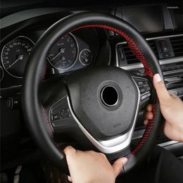 Steering Wheel Covers Microfiber Leather Cover With Needles And Thread DIY Braid For Diameter 37-38cm Car