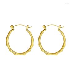 Hoop Earrings PolishedPlus 1 Pair Stainless Steel Bamboo Style Large Big Hoops Tree Rattan Women Jewelry Gifts2825348