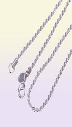 Retail Whole 925 Silver Plated Necklace Women Man Necklace 2mm 16 18 20 22 24 Inch Rope Chain Jewelry Accesorie4951140