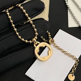 Stainless Necklaces Jewelry Letter Designer Pendants Steel Design Brand Necklace Men Womens Wedding Party Gifts Trendy Personality Bead Chain