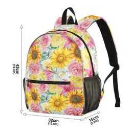 Backpacks Schoolbag Student School Backpack Sunflower Rose Flower Printed Waterproof Bagpack Primary Book Bags For Teenage Girls kids
