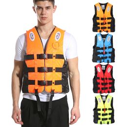 Outdoor Adult Swimming Life Jacket Adjustable Buoyancy Survival Suit Polyester Drifting Safety Vest With Reflective Stripe 240425