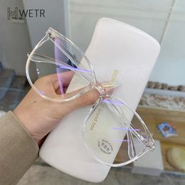 Sunglasses Transparent Computer Glasses Frame Women Men Anti Blue Light Round Blackout Optical