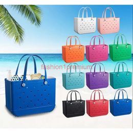 2024 Bogg Silicone Beach Large Tote Luxury Eva Plastic Bags Pink Blue Candy Women Cosmetic Bag PVC Basket Travel Storage Bags Outdoor Handbag Bag