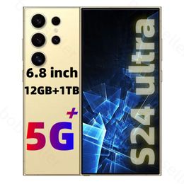 6,8 дюйма S24 Ultra S23 5G Сотовый телефон 13MP камера Android S24 Ultra Smartphone GPS Разблокированная 16 ГБ ОЗУ 1TB Узнавание лица