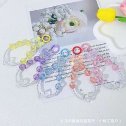 New high transparency fig phone chain candy colored bead string key headphone bag pendant creative couple accessories