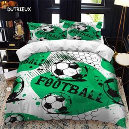 Bedding sets Football down duvet cover set with 23 pieces of football printed bedding featuring comfort and pillowcases themed for children teenagers and adults J24