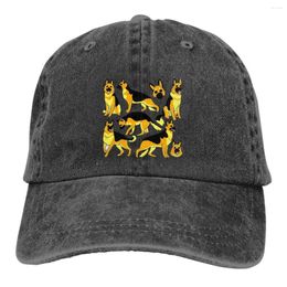 Ball Caps German Shepherd Multicolor Hat Peaked Women's Cap Illustration Personalized Visor Protection Hats