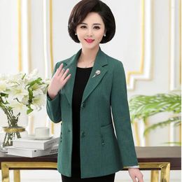 Women's Jackets Spring Autumn Mother Short Jacket Loose Large Size Small Suit Coat Middle Aged Elderly Blazer Outwear With Lined 5XL