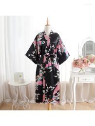 Women's Sleepwear Rayon Robes Women Nightwear Flower Home Clothes Intimate Lingerie Casual Kimono Bath Gown Lady Sexy Night Dress