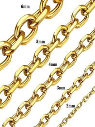 Stainless Steel O Chain For Men Women Rolo Necklace 18k Gold Silver Black Cable Link 2mm 3mm 4mm 5mm 6mm6454695