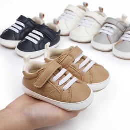 Sneakers Infant Baby Girls Boys Sneakers PU Leather Anti-Slip Soft Sole Prewalker Toddler First Walker Shoes H240508