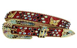 Western Large Size Cowboy Belt Sparkle Rhinestone Belt Men with Gold Eagle Jeans Crystal Studded Camo Snake Leather Belt2511686