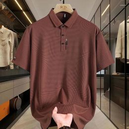 Men's Polos 2024 Summer Casual Lapel POLO Shirt Short Sleeved Solid Colour Slim Fit Business T-shirt Fashion Social Tee Tops