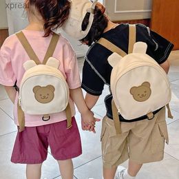 Backpacks Korean childrens backpack circular Kawaii childrens handbag girl kindergarten boy school bag cartoon bear rabbit childrens bag WX