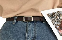 Women Leather Belt Girl Imitation leather Belt Vintage ladies Coffee Colour Fashion Waistband Belts Y5453744