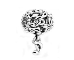 New Popular 925 Sterling Silver Silver Note Pendant Beads for Europe Charm Bracelet Wholesale Ladies Jewellery Fashion Accessories Making3976854