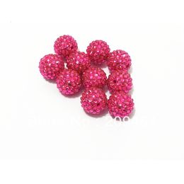 20mm 100PCS Pink #28 Resin Rhinestone Ball Chunky Beads For Kids Jewelry Making 240509