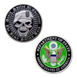 20pcs Non Magnetic Craft USA Military Challenge Coin Green Beret In God We Trust State Department Statue of Liberty Eagle Metal 1026706