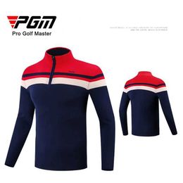 Men's T-Shirts PGM Clothing Autumn and Winter Mens Long slved Stand up Collar Coloured Warm Sweater Mens Clothing Supplies Y240506