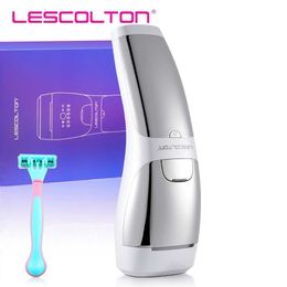 Home Beauty Instrument Lescoton IPL Hair Removal Laser Sapphire Device Permanent for Women and Men Phototherapy Painless Facial Legs Q240507