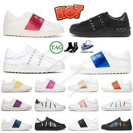 Men Women Open Sneaker Dress Shoes White Black Red Blue Trainers Famous Paris Leather Breathable Opens For A Change Low sports sneakers Tennis Loafers Size EUR36-46