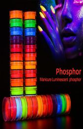 Neon Eyeshadow Powder 12 ColorsSet Luminous Nail Glitter Pigment Fluorescent Powder Manicure Nails Art Decorations2718778