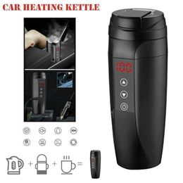 Heated Car Smart Cup Stainless Steel Temperature Control Water Kettle Coffee Milk Vehicle Supplies Bottle 240506