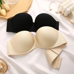 Bras Women Invisible Front Crower Bra Sexy Push Up Up Up Leangelie Женский медный без бретелек без бретелек без бретелек без бретелек.