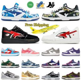 free shipping designer shark run shoe casual shoes sneakers plate-forme sta scarpe skate white platform sk8 Pink loafers trainers green camouflage purple youth 2024