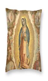 CushionDecorative Pillow Retro Virgin Of Guadalupe Mary Cushion Cover 45x45cm Home Decor 3D Printing Mexico Catholic Saint Throw 2305876