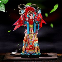 Miniatures Chinese Traditional Peking Opera Character Facial Makeup Figurines Miniatures Crafts Silk Doll Souvenir Gift Car Home Decoration