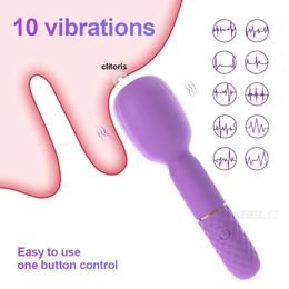 Other Health Beauty Items Mini Powerful Magic-Wand AV Vibrator Female 10 Modes Nipple Clitoris Stimulator Massager Erotic Adults Goods s for Women Y240503