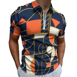 Men's Polos Vintage Geometric Casual T-Shirts Colorful Print Polo Shirts Funny Shirt Beach Short Sleeve Custom Clothing Big Size 5XL 6XL