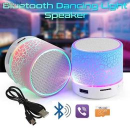 Portable Speakers Cell Phone Speakers New mini portable Bluetooth speaker Colour LED light USB cylindrical MP3 wireless audio subwoofer rechargeable smartphone WX