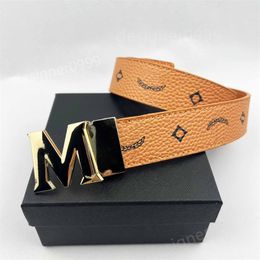 M Luxury designer Belt Buckle Fashion Genuine Leather belts for women designer high quality men Letter Double Big gold silver classical designer belt women