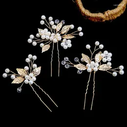 Hair Clips 3 PCS White Girl Flower And Pearl Pin Bride Wedding Aolly Jewerly Accessories