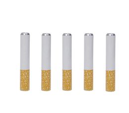Creative Metal Aluminum Cigarette Shape Smoking Pipes Portable Cleaner Smoking Snorter Herb Tobacco Pipe Fast FWF10626380445