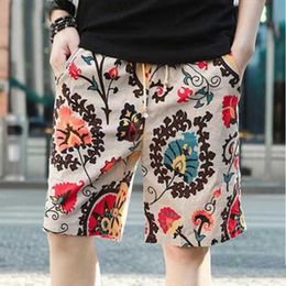Men's Shorts Mens beach shorts personty printing 2020 summer thin section breathable comfort casual mens linen shorts large size 5XL T240507