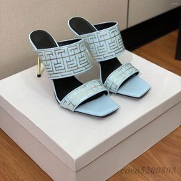 Slippers Spring Autumn Women Fashion Genuine Leather Party Dress Shoes Runway Outift Sexy Stiletto Super High Heels