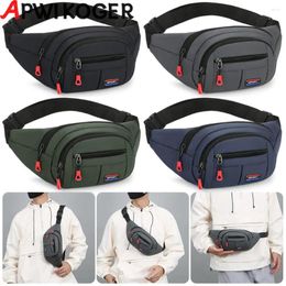 Outdoor Bags Men Women Fanny Pack With 4-Zipper Pockets Crossbody Bag Adjustable Strap Waist For Travel Hiking Running