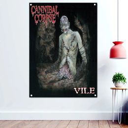 Accessories CANNIBAL CORPSE Dark metal Metal Artist Banners Hanging Flag For Wall Decoration Macabre Death Art Rock Music Poster Wallpaper