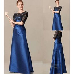 Plus Size Angrila Mermaid Mother of The Bride Dresses Jewel Half Sleeve Wedding Guest Dress Lace Floor Length Evening Gown 0508