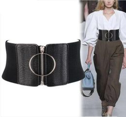 Belts Corset Belt Plus Size Ceinture Femme Elastic For Women Wide Cummerbunds Black Pu Leather Stretch Waist Shaper 2021 Cintos4234913