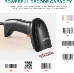 JRHC 1D USB Laser Barcode Scanner Handheld Bar Code Readers Scanning Tools Devices for Store Supermarket Library Warehouse 240507