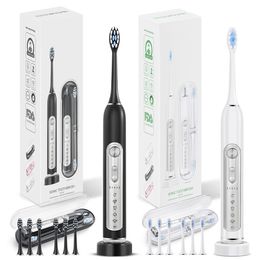 SUBORT Super Sonic Electric Toothbrushes for Adults Kid Smart Timer Whitening Toothbrush IPX7 Waterproof Replaceable Heads Set 240508