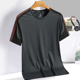 n's T-Shirts Sports Running T-shirt Colourful Blockmens and Womens Short sleeved T-shirt Casual Loose Ice Silk Quick Drying Fashion J240506