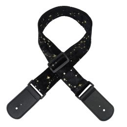 Accessories Comfortable Touch Guitar Strap for Electric For Acoustic Bass Reliable Leather Ends Star Pattern 90 150cm Length